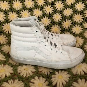 White Vans Sk8-Hi size 7.5 women’s